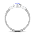 Bezel Set Tanzanite Solitaire Split Shank Ring with Diamond AAA - Rosec Jewels