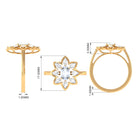 Oval Cut Moonstone and Diamond Flower Cocktail Ring AAA - Rosec Jewels