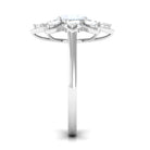 Oval Cut Moonstone and Diamond Flower Cocktail Ring AAA - Rosec Jewels
