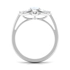 Oval Cut Moonstone and Diamond Flower Cocktail Ring AAA - Rosec Jewels