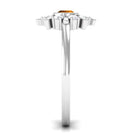 0.50 CT Citrine Statement Ring with Diamond Stones AAA - Rosec Jewels