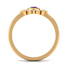 Bezel Set Amethyst Statement Ring with Diamond AAA - Rosec Jewels