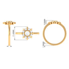 3/4 Carat Bezel Set Moonstone and Diamond Statement Ring AAA - Rosec Jewels