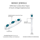 Rosec Jewels-Marquise London Blue Topaz Stackable Eternity Band with Diamond