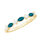 Rosec Jewels-Marquise London Blue Topaz Stackable Eternity Band with Diamond