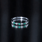 Rosec Jewels-Genuine Emerald and Diamond Minimalist Half Eternity Ring