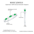 Rosec Jewels-Genuine Emerald and Diamond Minimalist Half Eternity Ring