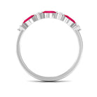 Rosec Jewels-Natural Marquise Ruby Diamond Half Eternity Ring for Anniversary