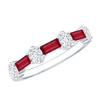 Rosec Jewels-Ruby and Lab Grown Diamond Half Eternity Ring
