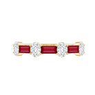 Rosec Jewels-Ruby and Lab Grown Diamond Half Eternity Ring