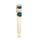 Rosec Jewels-London Blue Topaz and Moissanite Heart Eternity Band