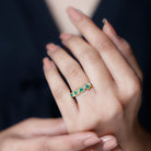 Emerald and Diamond Designer Wedding Band for Women AAA - Rosec Jewels