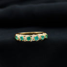 Emerald and Diamond Designer Wedding Band for Women AAA - Rosec Jewels