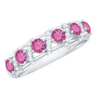 Designer Pink Tourmaline and Diamond Anniversary Ring AAA - Rosec Jewels