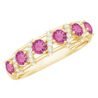 Designer Pink Tourmaline and Diamond Anniversary Ring AAA - Rosec Jewels