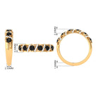 Black Spinel Designer Anniversary Band with Diamond AAA - Rosec Jewels
