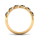 Black Spinel Designer Anniversary Band with Diamond AAA - Rosec Jewels