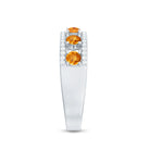 Natural Citrine Diamond Half Eternity Band Ring for Anniversary AAA - Rosec Jewels