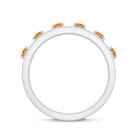 Natural Citrine Diamond Half Eternity Band Ring for Anniversary AAA - Rosec Jewels