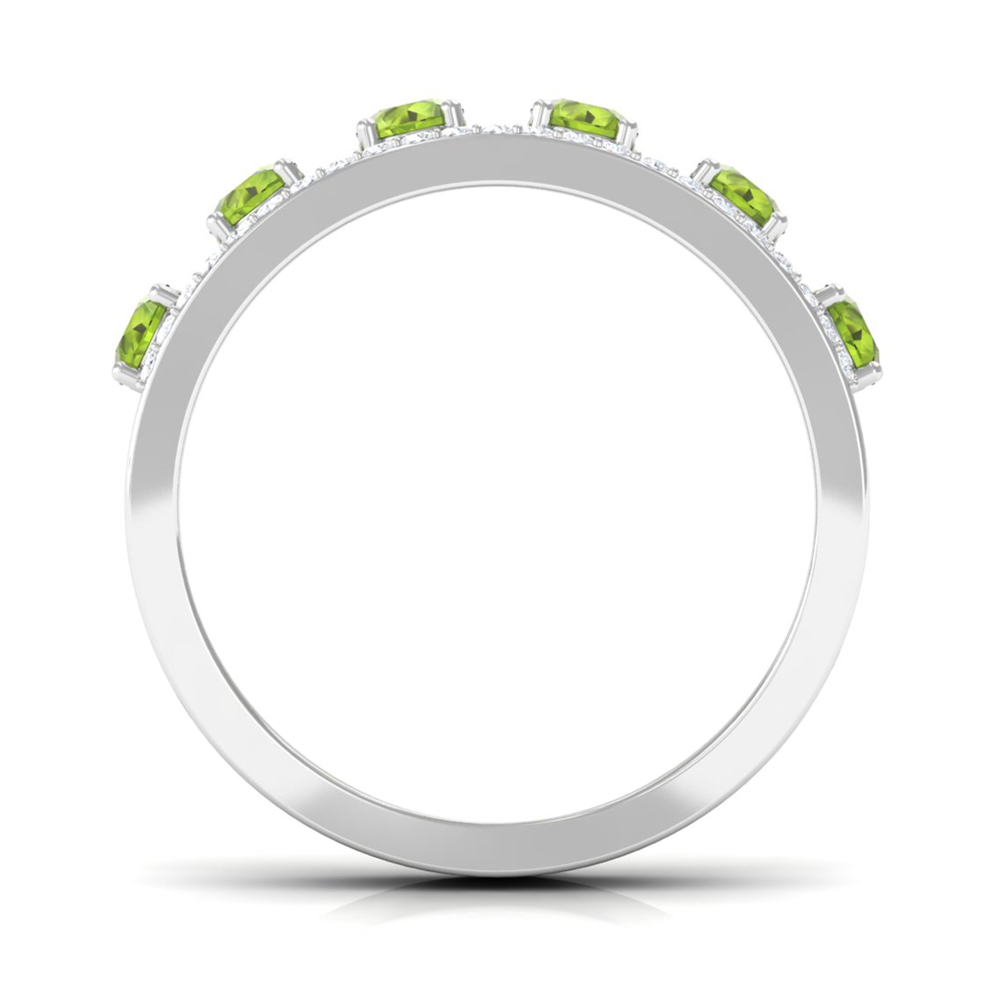 Peridot Anniversary Ring with Diamond AAA - Rosec Jewels