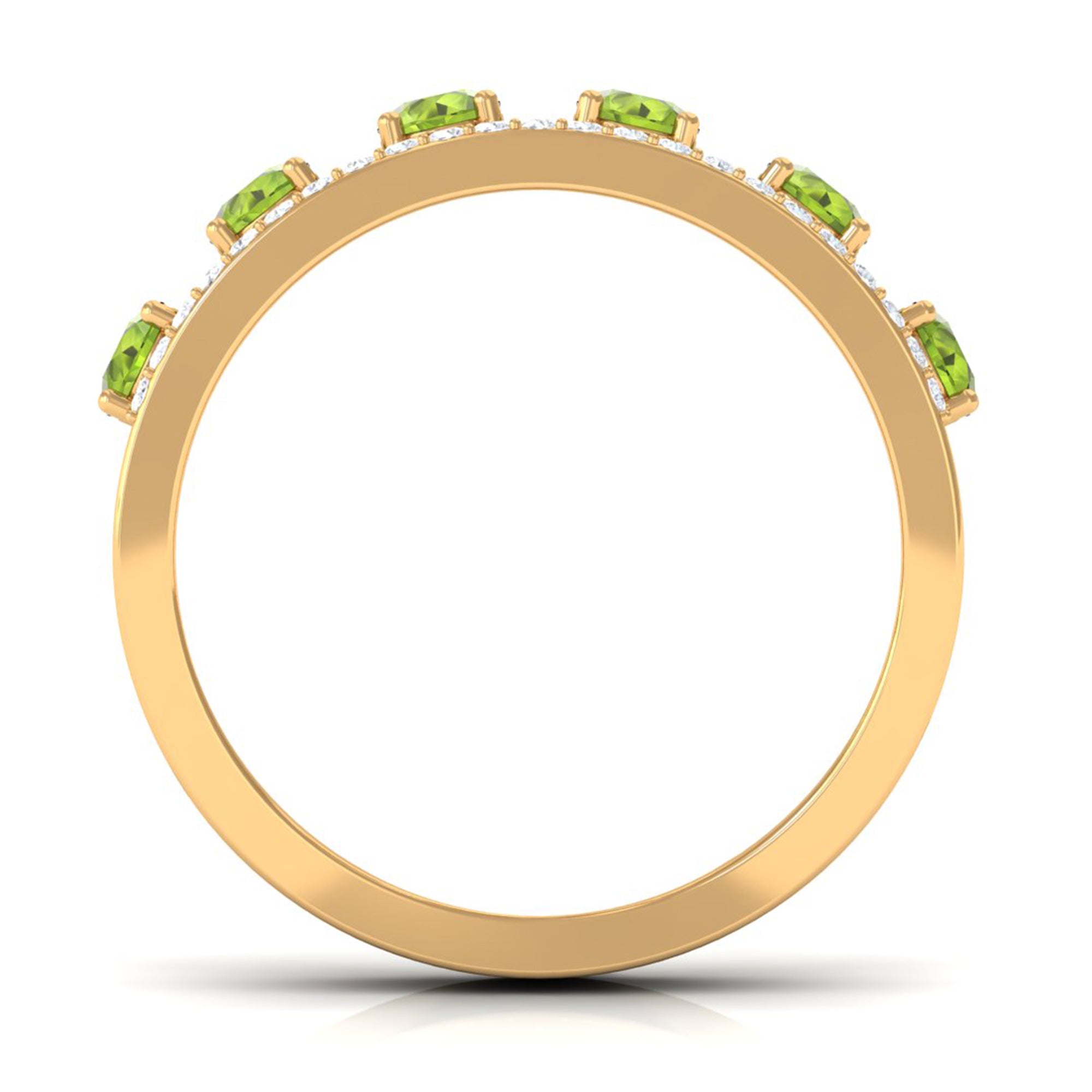Peridot Anniversary Ring with Diamond AAA - Rosec Jewels