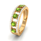 Peridot Anniversary Ring with Diamond AAA - Rosec Jewels