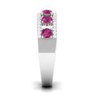 Pink Tourmaline Anniversary Ring with Diamond AAA - Rosec Jewels