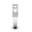 Real Moonstone and Diamond Anniversary Ring AAA - Rosec Jewels