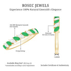 Genuine Marquise Emerald Diamond Half Eternity Ring for Wedding AAA - Rosec Jewels