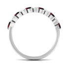 Certified Marquise Garnet Half Eternity Band with Diamond AAA - Rosec Jewels