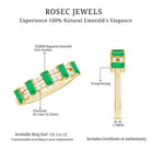 Baguette Cut Emerald and Diamond Half Eternity Band AAA - Rosec Jewels