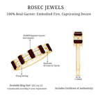 Rosec Jewels-Natural Baguette Garnet Half Eternity Band with Diamond