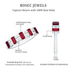 Rosec Jewels-Real Baguette Ruby Half Eternity Band Ring with Diamond
