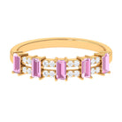 Rosec Jewels-Natural Pink Tourmaline Wide Half Eternity Ring with Diamond