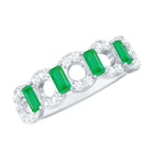 Rosec Jewels-Natural Baguette Emerald Diamond Art Deco Half Eternity Ring