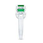 Rosec Jewels-Natural Baguette Emerald Diamond Art Deco Half Eternity Ring