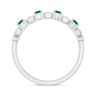 Rosec Jewels-Natural Baguette Emerald Diamond Art Deco Half Eternity Ring
