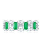 Rosec Jewels-Natural Baguette Emerald Diamond Art Deco Half Eternity Ring
