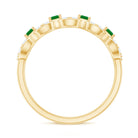 Rosec Jewels-Natural Baguette Emerald Diamond Art Deco Half Eternity Ring