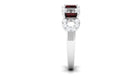 Certified Real Baguette Garnet Half Eternity Band with Diamond AAA - Rosec Jewels