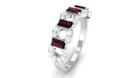 Certified Real Baguette Garnet Half Eternity Band with Diamond AAA - Rosec Jewels