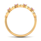 Real Pink Tourmaline Art Deco Half Eternity Ring with Diamond AAA - Rosec Jewels