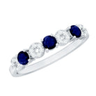 Rosec Jewels-Natural Blue Sapphire Diamond Half Eternity Ring for Women