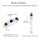 Rosec Jewels-Natural Blue Sapphire Diamond Half Eternity Ring for Women