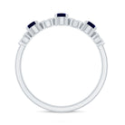 Rosec Jewels-Natural Blue Sapphire Diamond Half Eternity Ring for Women