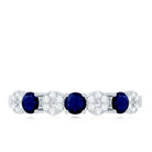 Rosec Jewels-Natural Blue Sapphire Diamond Half Eternity Ring for Women