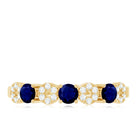 Rosec Jewels-Natural Blue Sapphire Diamond Half Eternity Ring for Women