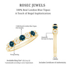 Rosec Jewels-Natural London Blue Topaz Eternity Band Ring with Diamond