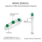 Natural Emerald Diamond Half Eternity Anniversary Ring with Certificate AAA - Rosec Jewels