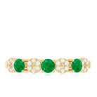 Natural Emerald Diamond Half Eternity Anniversary Ring with Certificate AAA - Rosec Jewels